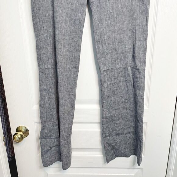 Elevenses Brighton Chambray Lace Overlay Lightweight Linen Pocket Flare Pant - Picture 8 of 10